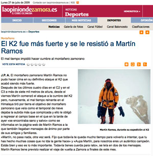 La Opinión de Zamora. 27 de Julio de 2009